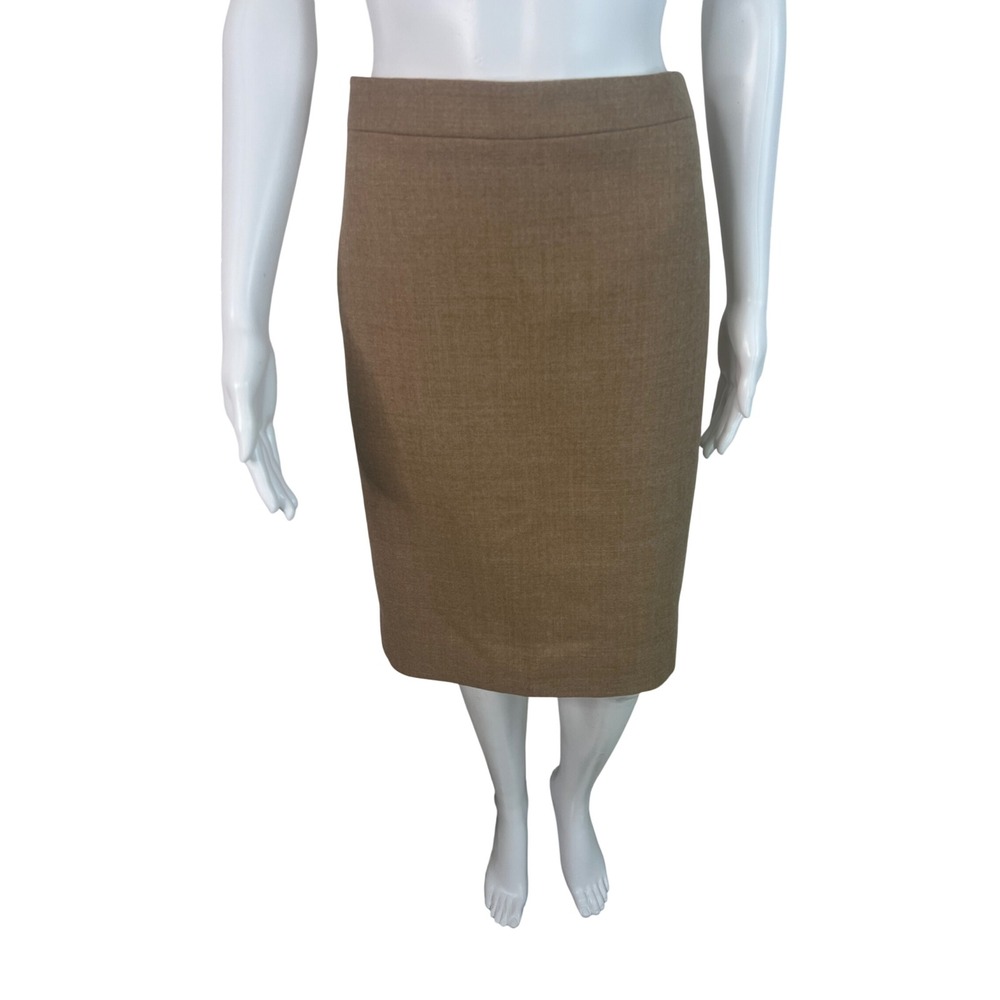 J.Crew Women's Size 0 Skirt No. 2 Pencil Camel Brown 100% Wool Classic Career